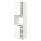 METOD Armoire four + 2 portes/tablette, blanc Enköping/blanc effet bois, 60x60x220 cm