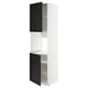 METOD Armoire four + 2 portes/tablette, blanc/Lerhyttan teinté noir, 60x60x220 cm
