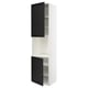 METOD Armoire four + 2 portes/tablette, blanc/Lerhyttan teinté noir, 60x60x240 cm