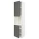 METOD Armoire four + 2 portes/tablette, blanc/Voxtorp gris foncé, 60x60x240 cm