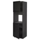 METOD Armoire four + 2 portes/tablette, noir/Lerhyttan teinté noir, 60x60x200 cm