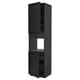 METOD Armoire four + 2 portes/tablette, noir/Lerhyttan teinté noir, 60x60x240 cm