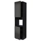 METOD Armoire four + 2 portes/tablette, noir/Nickebo anthracite mat, 60x60x240 cm