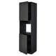 METOD Armoire four + 2 portes/tablette, noir/Nickebo anthracite mat, 60x60x220 cm