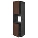 METOD Armoire four + 2 portes/tablette, noir/Sinarp brun, 60x60x220 cm