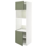 METOD Armoire four/micro-ondes 2portes/tb, blanc/Axstad gris vert, 60x60x200 cm