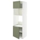 METOD Armoire four/micro-ondes 2portes/tb, blanc/Axstad gris vert, 60x60x200 cm