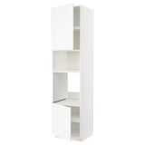 METOD Armoire four/micro-ondes 2portes/tb, blanc Enköping/blanc effet bois, 60x60x240 cm