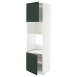 METOD Armoire four/micro-ondes 2portes/tb, blanc/Havstorp vert profond, 60x60x220 cm