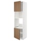 METOD Armoire four/micro-ondes 2portes/tb, blanc/Tistorp effet noyer foncé, 60x60x220 cm