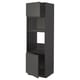 METOD Armoire four/micro-ondes 2portes/tb, noir/Voxtorp gris foncé, 60x60x200 cm