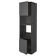 METOD Armoire four/micro-ondes 2portes/tb, noir/Voxtorp gris foncé, 60x60x220 cm