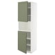 METOD Armoire micro-ondes+2ptes/tablette, blanc/Axstad gris vert, 60x60x200 cm
