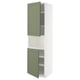 METOD Armoire micro-ondes+2ptes/tablette, blanc/Axstad gris vert, 60x60x220 cm