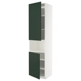 METOD Armoire micro-ondes+2ptes/tablette, blanc/Havstorp vert profond, 60x60x240 cm
