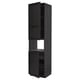 METOD Armoire micro-ondes+2ptes/tablette, noir/Lerhyttan teinté noir, 60x60x240 cm