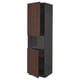 METOD Armoire micro-ondes+2ptes/tablette, noir/Sinarp brun, 60x60x220 cm