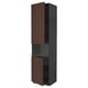 METOD Armoire micro-ondes+2ptes/tablette, noir/Sinarp brun, 60x60x240 cm