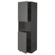 METOD Armoire micro-ondes+2ptes/tablette, noir/Voxtorp gris foncé, 60x60x200 cm