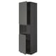 METOD Armoire micro-ondes+2ptes/tablette, noir/Voxtorp gris foncé, 60x60x220 cm