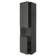 METOD Armoire micro-ondes+2ptes/tablette, noir/Voxtorp gris foncé, 60x60x240 cm