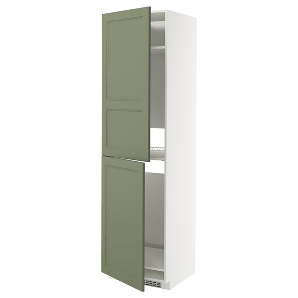 METOD Armoire pour réfrig./congélateur, blanc/Axstad gris vert, 60x60x220 cm