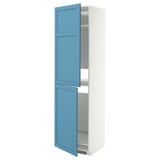 METOD Armoire pour réfrig./congélateur, blanc/Lerhyttan bleu, 60x60x220 cm