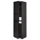 METOD Armoire pour réfrig./congélateur, noir/Lerhyttan teinté noir, 60x60x220 cm