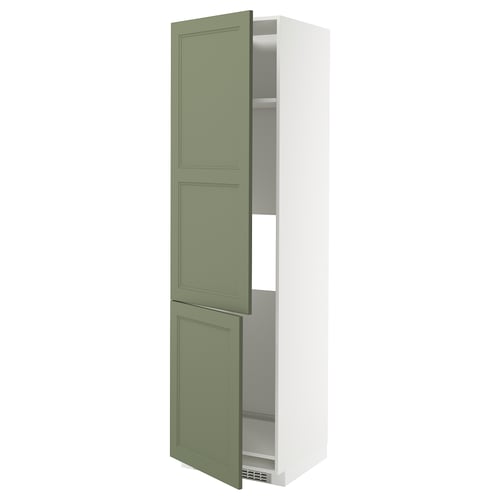 METOD Armoire réfr/cong 2ptes, blanc/Axstad gris vert, 60x60x220 cm