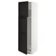 METOD Armoire réfrigérateur + 2 portes, blanc/Lerhyttan teinté noir, 60x60x200 cm