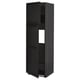 METOD Armoire réfrigérateur + 2 portes, noir/Lerhyttan teinté noir, 60x60x200 cm