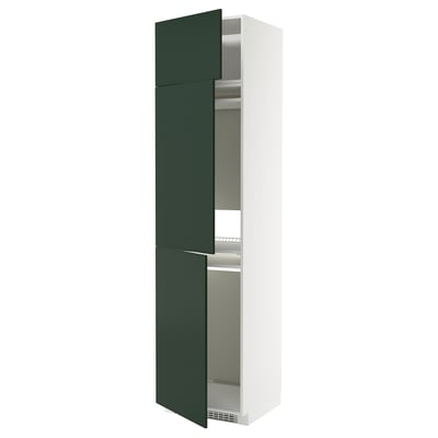 METOD Armoire réfrigérateur/congél+3ptes, blanc/Havstorp vert profond, 60x60x240 cm
