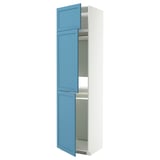 METOD Armoire réfrigérateur/congél+3ptes, blanc/Lerhyttan bleu, 60x60x240 cm