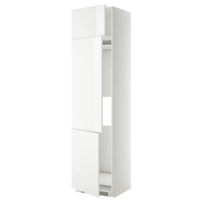 METOD Armoire réfrigérateur/congél+3ptes, blanc/Ringhult blanc, 60x60x240 cm