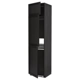 METOD Armoire réfrigérateur/congél+3ptes, noir/Lerhyttan teinté noir, 60x60x240 cm