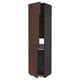Option : METOD Armoire réfrigérateur/congél+3ptes, noir/Sinarp brun, 60x60x240 cm