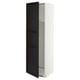METOD Armoire réfrigérateur/congél+pte, blanc/Lerhyttan teinté noir, 60x60x200 cm