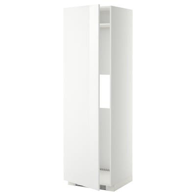 METOD Armoire réfrigérateur/congél+pte, blanc/Ringhult blanc, 60x60x200 cm