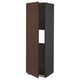 METOD Armoire réfrigérateur/congél+pte, noir/Sinarp brun, 60x60x200 cm