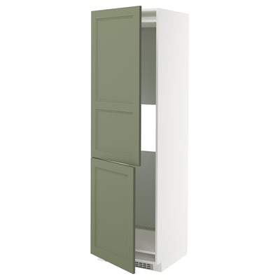 METOD Armoire réfrigérateur/congélateur, blanc/Axstad gris vert, 60x60x200 cm