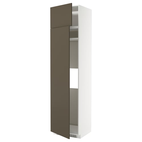 METOD Armoire réfrigérateur/congélateur, blanc/Havstorp brun-beige, 60x60x240 cm