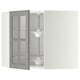 METOD Élément angl mur+rangt piv/pte vitr, blanc/Bodbyn gris, 68x60 cm