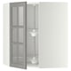 METOD Élément angl mur+rangt piv/pte vitr, blanc/Bodbyn gris, 68x80 cm