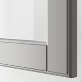 METOD Élément angl mur+rangt piv/pte vitr, blanc/Bodbyn gris, 68x100 cm