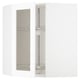 METOD Élément angl mur+rangt piv/pte vitr, blanc Enköping/blanc effet bois, 68x80 cm