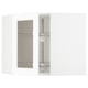 METOD Élément angl mur+rangt piv/pte vitr, blanc Enköping/blanc effet bois, 68x60 cm