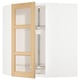 Option : METOD Élément angl mur+rangt piv/pte vitr, blanc/Forsbacka chêne, 68x80 cm