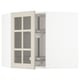 METOD Élément angl mur+rangt piv/pte vitr, blanc/Stensund beige, 68x60 cm