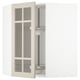 METOD Élément angl mur+rangt piv/pte vitr, blanc/Stensund beige, 68x80 cm