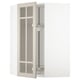 METOD Élément angl mur+rangt piv/pte vitr, blanc/Stensund beige, 68x100 cm